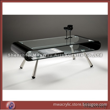 Black Elegant Acrylic/Perspex Coffee Table with Steel legs